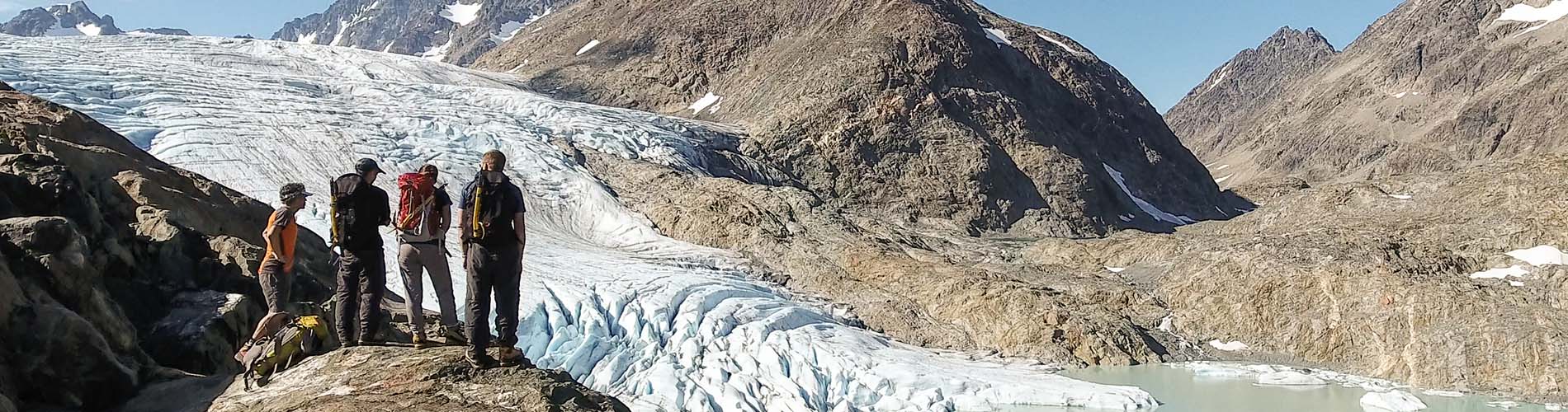 People looking at Glacier